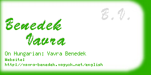 benedek vavra business card